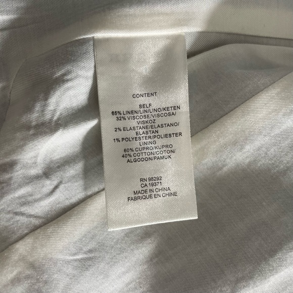 Tibi Gray Linen Blend Pinstripe Double Breasted Blazer Elbow Cutouts - Picture 7 of 10